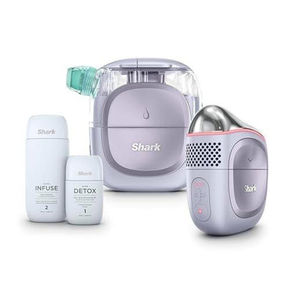 Shark FacialPro Glow – Hydro-Powered Gesichtssystem für zu Hause mit DePuffi Hot & Cold Therapie – Professionelles Spa-Gerät für Porenreinigung, Hydration & strahlenden Teint, Flieder, FH320PL