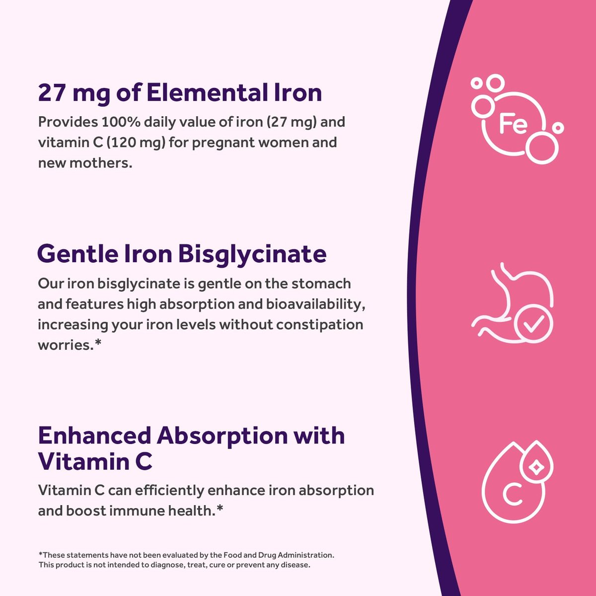 Doctor's Recipes Eisenpräparat für Schwangere – Chelatiertes Eisenbisglycinat mit Vitamin C für hohe Aufnahme, sanft, unterstützt die Produktion roter Blutkörperchen, 60 vegane Kapseln