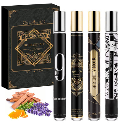 OFUN 4er-Pack Herrenparfüm, 4x35ml Eau de Parfum Geschenkset, Duftproben-Set, Reisegrößen, Duftgeschenksets für Geburtstag, Jubiläum, Valentinstag, Weihnachten