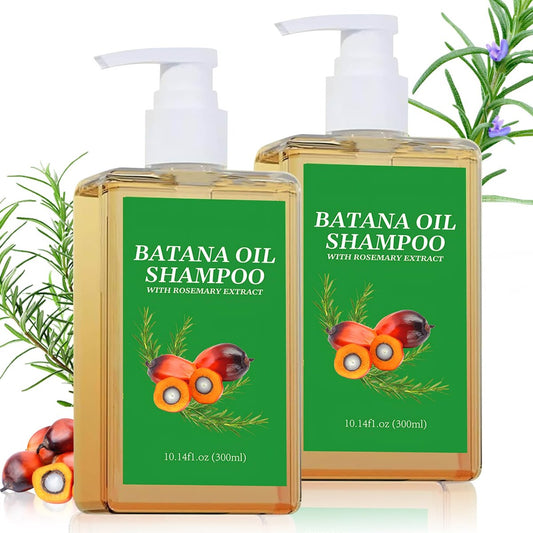 BSMAX Batana Öl Shampoo für Haarwachstum – Rosmarin Shampoo gegen Haarausfall – Nährend & Regenerierend für weiches & flauschiges Haar – für Männer & Frauen – 2 x 300 ml