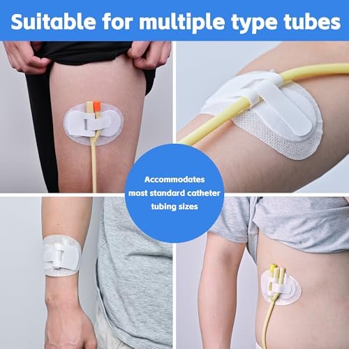 12 Stück Katheterfixierungspflaster, Foley-Katheter-Zubehör, Beinbeutel-Halter-Aufkleber, selbstklebender Katheterschlauchhalter für PEG/Sonden/Ernährungssonden (Weiß)