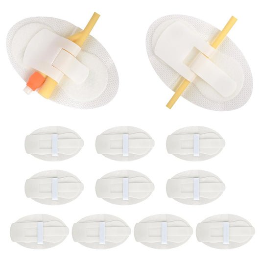 12 Stück Katheterfixierungspflaster, Foley-Katheter-Zubehör, Beinbeutel-Halter-Aufkleber, selbstklebender Katheterschlauchhalter für PEG/Sonden/Ernährungssonden (Weiß)