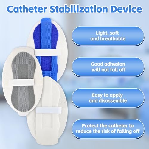 12 Stück Katheterfixierungspflaster, Foley-Katheter-Zubehör, Beinbeutel-Halter-Aufkleber, selbstklebender Katheterschlauchhalter für PEG/Sonden/Ernährungssonden (Weiß)
