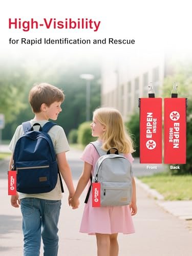 SUNMON EpiPen Aufbewahrungstasche isoliert für 2 Pens, Travel Epipen-Halter Tasche, Outdoor Epipen Case für Walking oder Laufen (1 Pack, Rot)