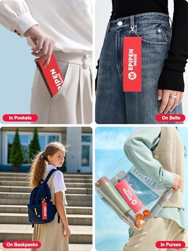 SUNMON EpiPen Aufbewahrungstasche isoliert für 2 Pens, Travel Epipen-Halter Tasche, Outdoor Epipen Case für Walking oder Laufen (1 Pack, Rot)