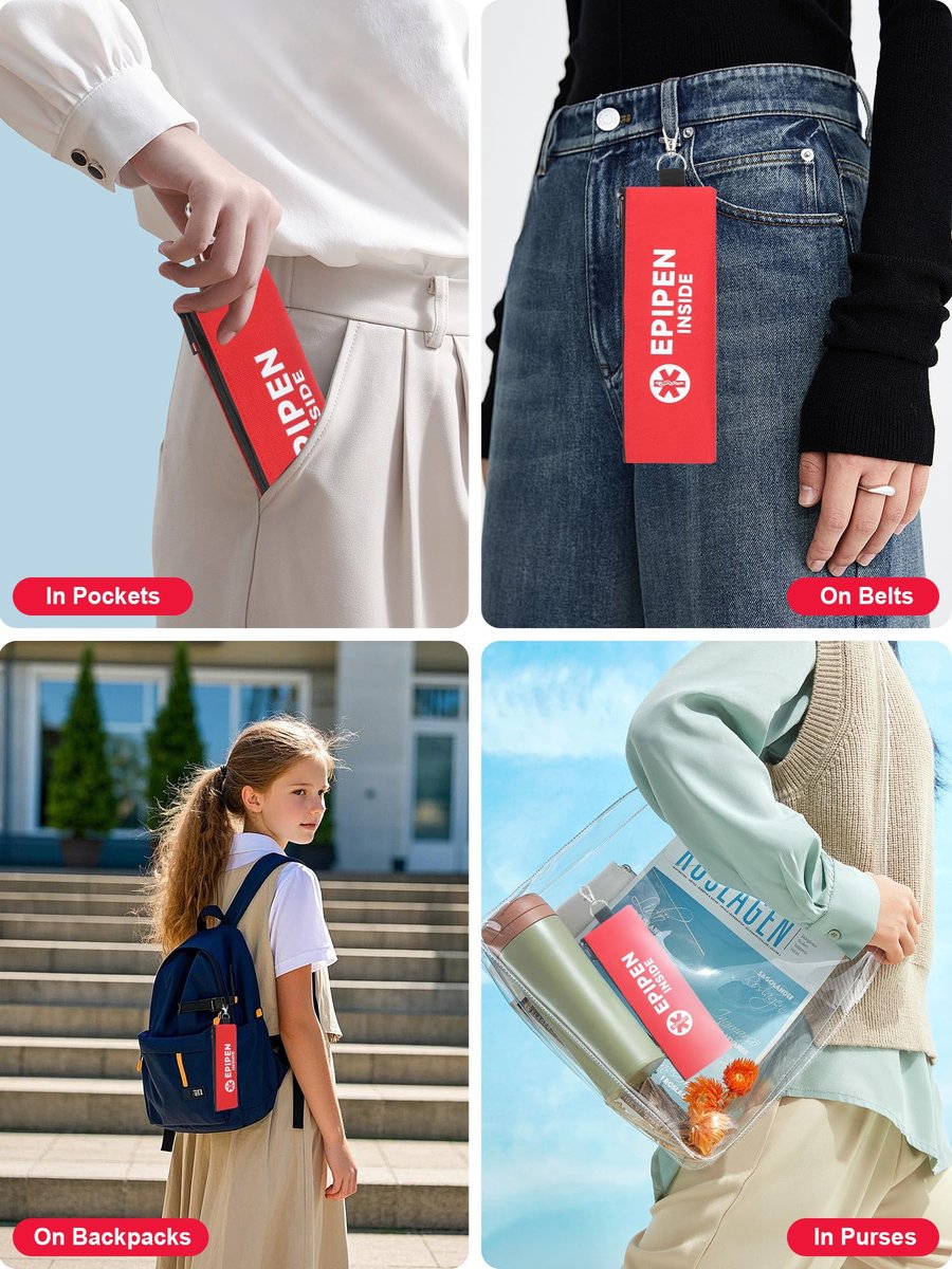 SUNMON EpiPen Aufbewahrungstasche isoliert für 2 Pens, Travel Epipen-Halter Tasche, Outdoor Epipen Case für Walking oder Laufen (1 Pack, Rot)