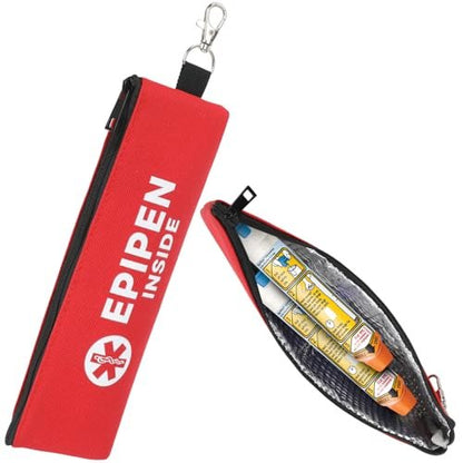 SUNMON EpiPen Aufbewahrungstasche isoliert für 2 Pens, Travel Epipen-Halter Tasche, Outdoor Epipen Case für Walking oder Laufen (1 Pack, Rot)