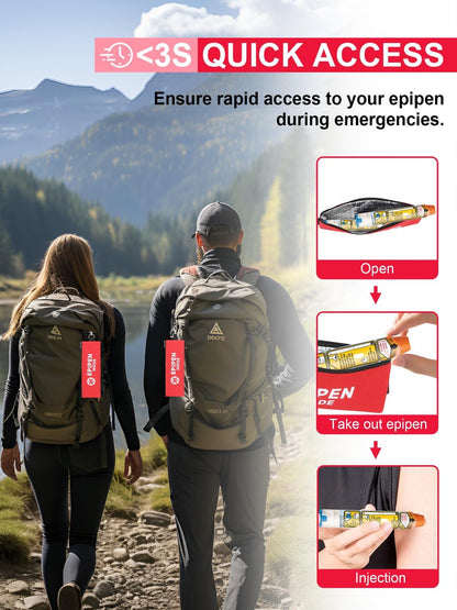 SUNMON EpiPen Aufbewahrungstasche isoliert für 2 Pens, Travel Epipen-Halter Tasche, Outdoor Epipen Case für Walking oder Laufen (1 Pack, Rot)