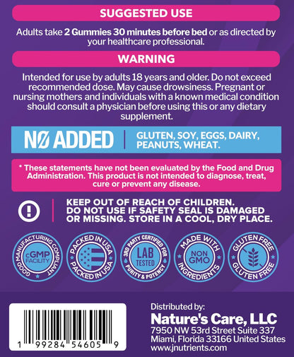 Just Nutrients Melatonin 20mg Gummis mit Magnesiumcitrat – Maximalstarke Schlafhilfe für Erwachsene mit 10mg Melatonin pro Gummibärchen – Glutenfrei, Nicht-GVO, Vegetarisch, gemischter Beerengeschmack – 60 Gummis
