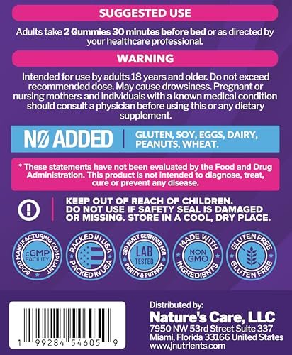 Just Nutrients Melatonin 20mg Gummis mit Magnesiumcitrat – Maximalstarke Schlafhilfe für Erwachsene mit 10mg Melatonin pro Gummibärchen – Glutenfrei, Nicht-GVO, Vegetarisch, gemischter Beerengeschmack – 60 Gummis
