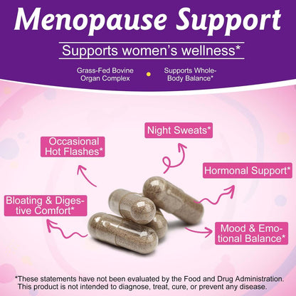 2er-Pack Rinderorganpräparat für Frauen – Natürliche, grasgefütterte Rinderleberkapseln für Hormonbalance, Energie, Menstruationszyklus und Hautpflege