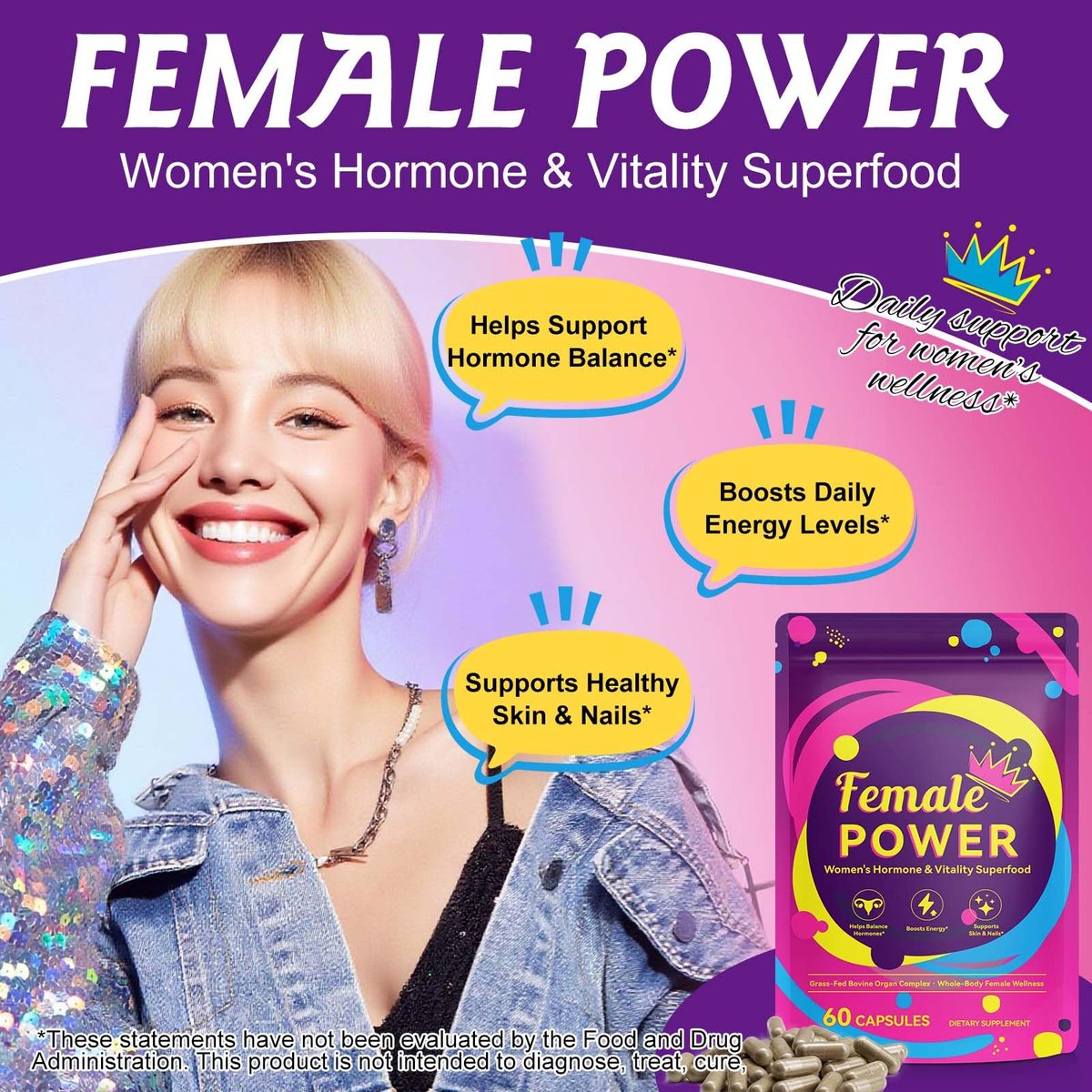 2er-Pack Rinderorganpräparat für Frauen – Natürliche, grasgefütterte Rinderleberkapseln für Hormonbalance, Energie, Menstruationszyklus und Hautpflege