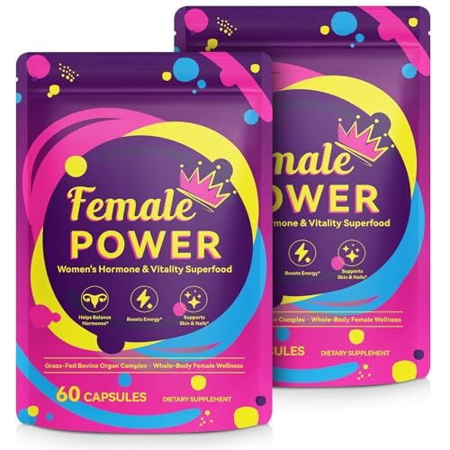 2er-Pack Rinderorganpräparat für Frauen – Natürliche, grasgefütterte Rinderleberkapseln für Hormonbalance, Energie, Menstruationszyklus und Hautpflege
