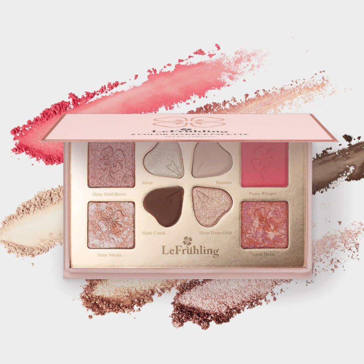 LeFruhling All-in-One Reisefreundliche Baked Make-up Palette – Hochpigmentiert, langanhaltend, mit Glitzer, Schimmer und Matt – Bronzer, Blush, Highlighter & Lidschatten