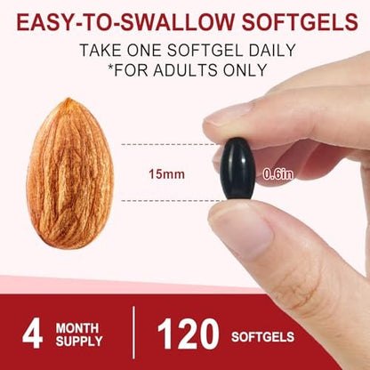 SDJUFEI Astaxanthin 12 mg Nahrungsergänzung, Antioxidans Kapseln, 120 Softgels für 4 Monate Vorrat – Premium natürliche Mikroalgen, unterstützt Wohlbefinden für Haut, Augen und Gelenke, Nicht-GVO & glutenfrei