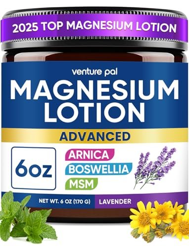 Magnesium Lotion mit Arnika, MSM & Boswellia – Kühlende Magnesiumcreme – Leichte Feuchtigkeitslotion für Beine & Füße – Sicher für Kinder – 177 ml