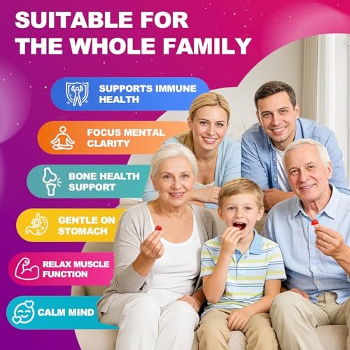 Magnesium Glycinat Gummies 600mg, 120 Stück – Zuckerfreie Magnesium Gummies für Erwachsene & Kinder mit L-Threonat, Calcium, Zink & Coenzym Q10, Kalium – für Schlaf, Gehirn, Muskeln & Entspannung