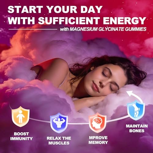Magnesium Glycinat Gummies 600mg, 120 Stück – Zuckerfreie Magnesium Gummies für Erwachsene & Kinder mit L-Threonat, Calcium, Zink & Coenzym Q10, Kalium – für Schlaf, Gehirn, Muskeln & Entspannung