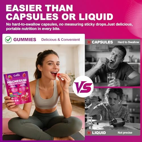 Magnesium Glycinat Gummies 600mg, 120 Stück – Zuckerfreie Magnesium Gummies für Erwachsene & Kinder mit L-Threonat, Calcium, Zink & Coenzym Q10, Kalium – für Schlaf, Gehirn, Muskeln & Entspannung