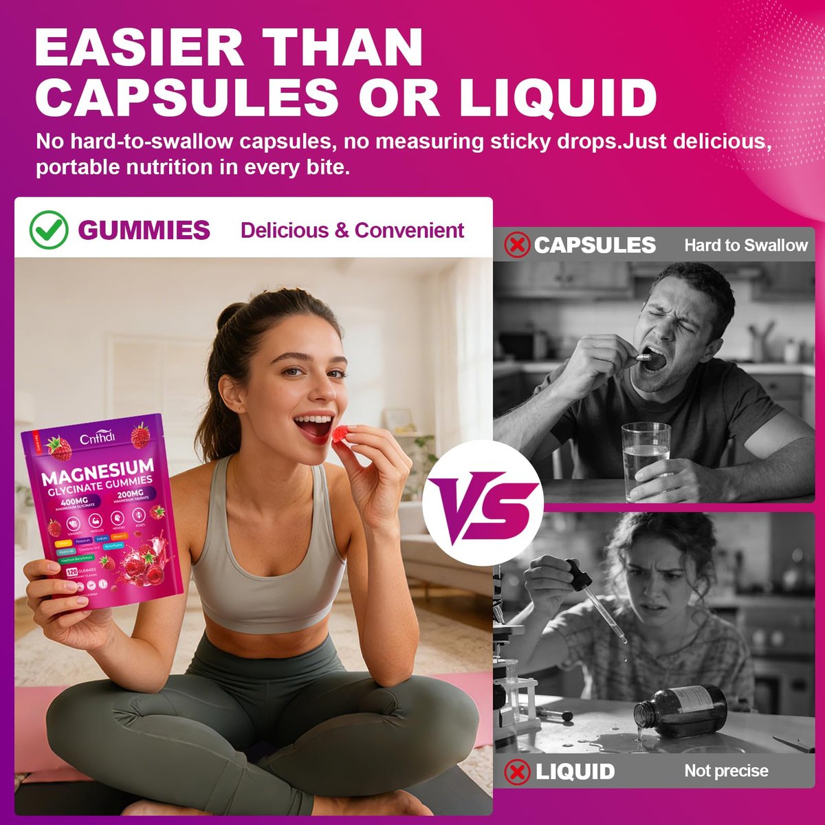 Magnesium Glycinat Gummies 600mg, 120 Stück – Zuckerfreie Magnesium Gummies für Erwachsene & Kinder mit L-Threonat, Calcium, Zink & Coenzym Q10, Kalium – für Schlaf, Gehirn, Muskeln & Entspannung