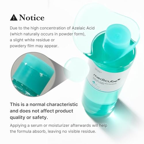 Medicube Azelaic Acid Niacinamide Klärendes Gesichtswasser | Für unreine Haut, ideal zur Reinigung & Beruhigung | 4% Azelainsäure & 2% Niacinamid | Beruhigendes tägliches Toner | Koreanische Hautpflege | 250 ml