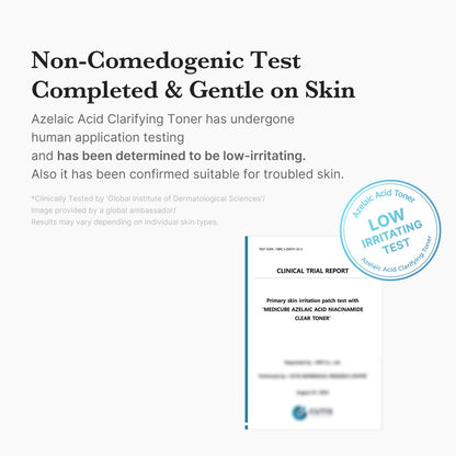 Medicube Azelaic Acid Niacinamide Klärendes Gesichtswasser | Für unreine Haut, ideal zur Reinigung & Beruhigung | 4% Azelainsäure & 2% Niacinamid | Beruhigendes tägliches Toner | Koreanische Hautpflege | 250 ml