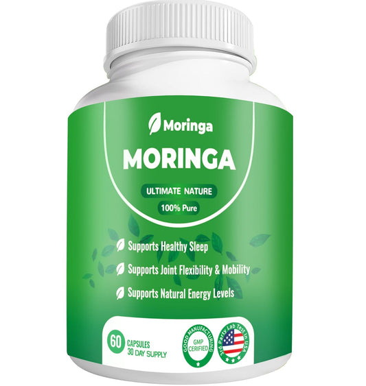 Moringa Kapseln – 800 mg reines Moringa-Pulver – 60 Kapseln für natürliche Energie, Immunsystem, Haut- & Darmgesundheit – Grünes Antioxidans-Superfood mit essentiellen Vitaminen & Aminosäuren