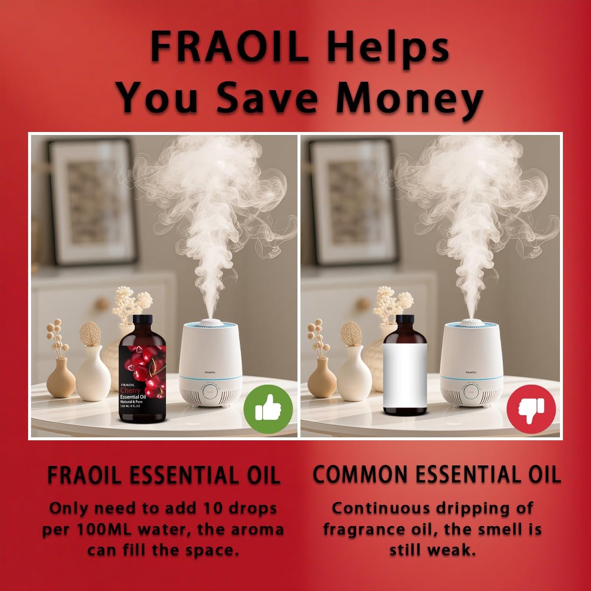 Kirschkernöl, Kirschöl 120 ml für Diffuser, Luftbefeuchter, Yoga, Reinigung, DIY Kerzen-, Seifen- und Parfümherstellung, Geschenk für Frauen - FRAOIL