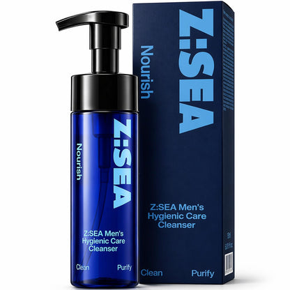 Z:SEA Herrens Schaum-Intimwaschlotion, pH-ausgeglichener Reiniger mit kühlendem Menthol & Aminosäuren, kontrolliert Geruch, beruhigt Juckreiz & Reizungen, sanfte tägliche Hygiene für den Intimbereich - 5,29 Fl Oz