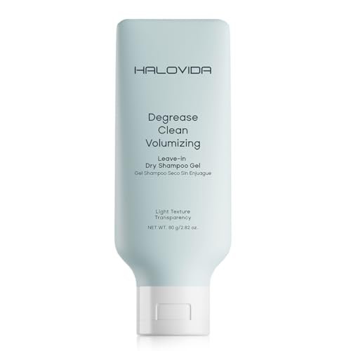 HALOVIDA Leave-in Trockenshampoo Gel – Sofortige Ölaufnahme & Volumen, leichte Textur, transparent, nicht als Aerosol, sicher & sauber mit natürlichen Inhaltsstoffen, 2,82 oz