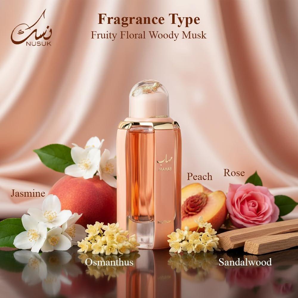 Nusuk Mahab Parfum für Männer & Frauen – Langanhaltendes Extrait De Parfum mit roten Früchten & Moschus – Luxuriöser orientalischer Duft 100 ml