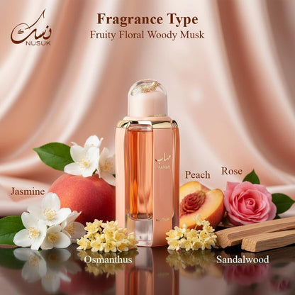 Nusuk Mahab Parfum für Männer & Frauen – Langanhaltendes Extrait De Parfum mit roten Früchten & Moschus – Luxuriöser orientalischer Duft 100 ml