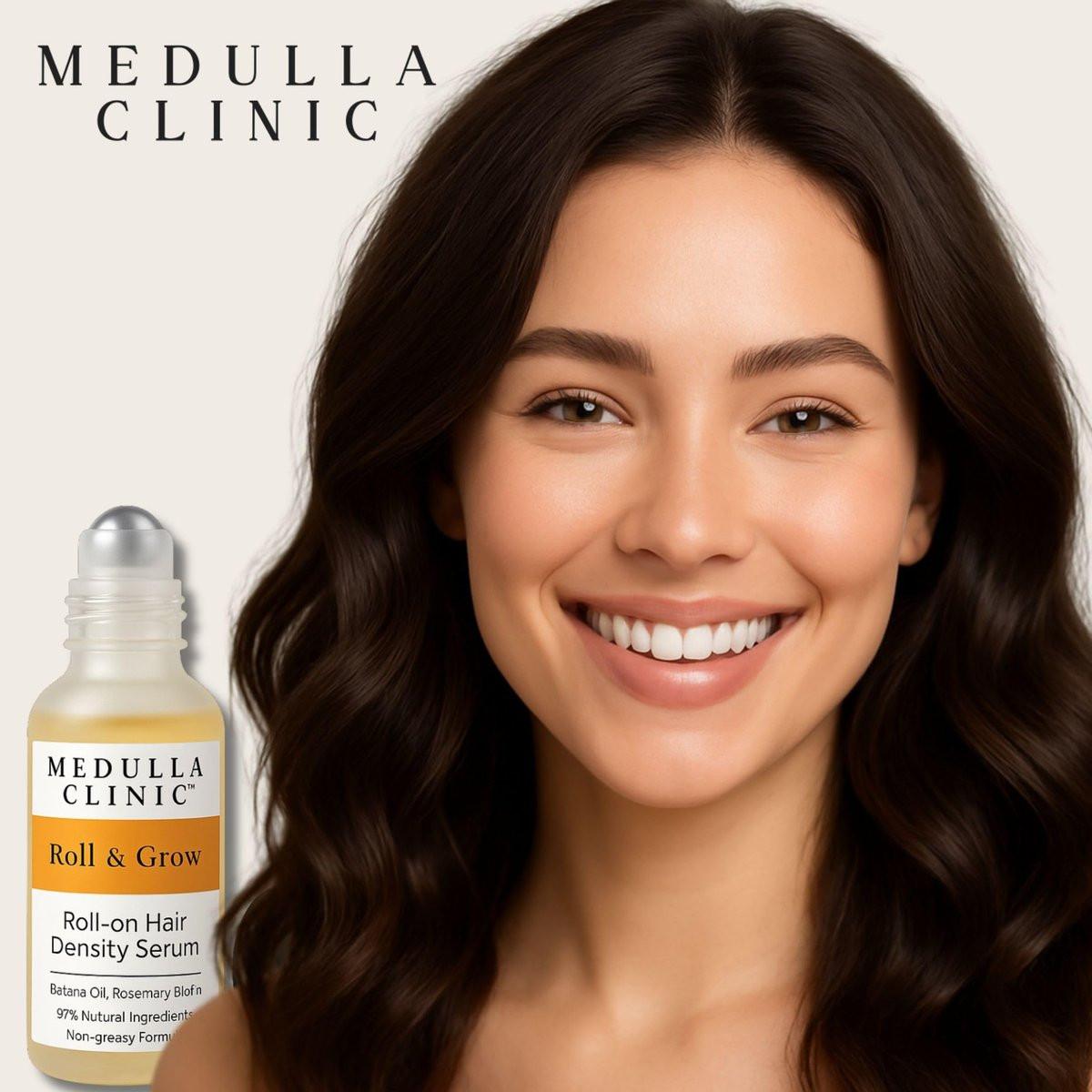 Medulla Clinic Haarwuchs Serum Roll-On – 5% Rosmarin, 3% Protein & 2% Koffein – Batana-Öl & Biotin für Kopfhaut & Haarverdickung – Gezielte, nicht fettende Behandlung – 30 ml