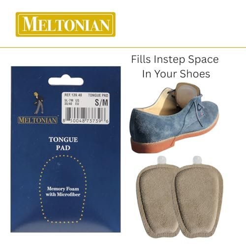 Meltonian Weiches Mikrofaser-Zungenpolster für Schuhe – Schuhpolster-Einlagen für Damen und Herren, Memory-Schaum-Polster passt sich dem Fuß an, füllt den Spannraum, verhindert Rutschen – 1 Paar (L/XL (11L-13M))