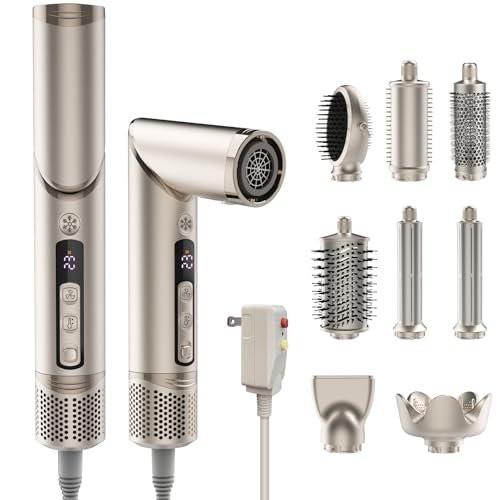 FRANO 8-in-1 Heißluftbürste & Föhnbürste, Ionischer Haarstyler für Volumen, Locken, Glätten, Schnelltrocknen mit Auto-Wickel-Locken, Frizz-frei & keine Hitzeschäden, ideales Geschenk für Frauen