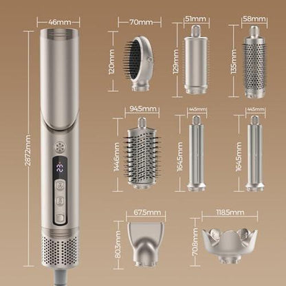 FRANO 8-in-1 Heißluftbürste & Föhnbürste, Ionischer Haarstyler für Volumen, Locken, Glätten, Schnelltrocknen mit Auto-Wickel-Locken, Frizz-frei & keine Hitzeschäden, ideales Geschenk für Frauen