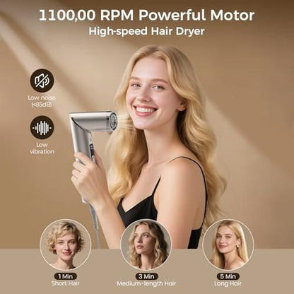 FRANO 8-in-1 Heißluftbürste & Föhnbürste, Ionischer Haarstyler für Volumen, Locken, Glätten, Schnelltrocknen mit Auto-Wickel-Locken, Frizz-frei & keine Hitzeschäden, ideales Geschenk für Frauen
