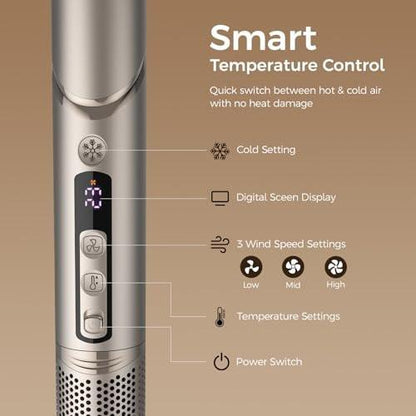 FRANO 8-in-1 Heißluftbürste & Föhnbürste, Ionischer Haarstyler für Volumen, Locken, Glätten, Schnelltrocknen mit Auto-Wickel-Locken, Frizz-frei & keine Hitzeschäden, ideales Geschenk für Frauen