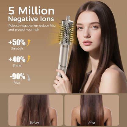 FRANO 8-in-1 Heißluftbürste & Föhnbürste, Ionischer Haarstyler für Volumen, Locken, Glätten, Schnelltrocknen mit Auto-Wickel-Locken, Frizz-frei & keine Hitzeschäden, ideales Geschenk für Frauen