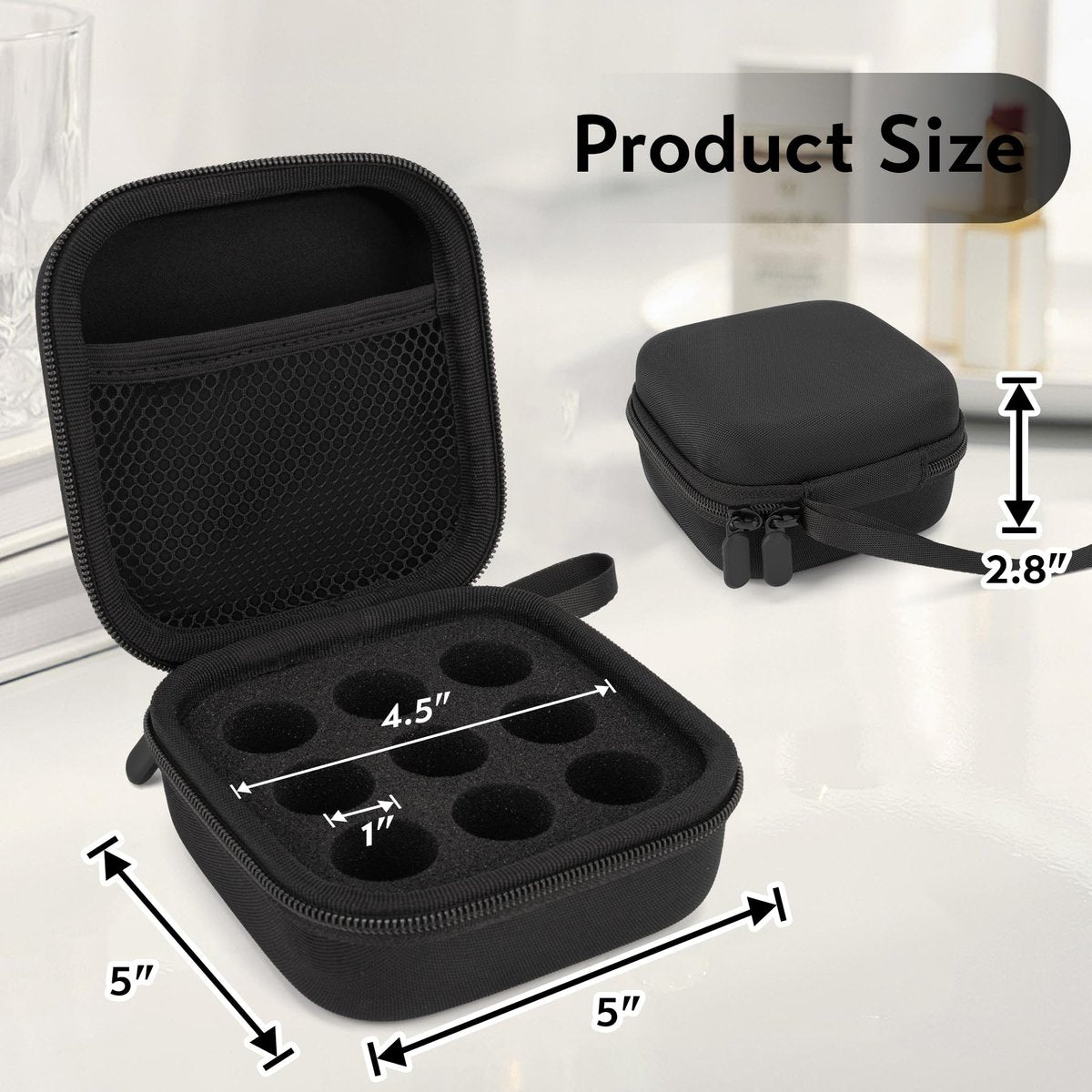 SMYV Insulin-Vial-Aufbewahrungsetui für Kühlschrank, Peptid-Etui passend für Standard 10ml U-100 Vials, 9 Fächer, Schwarz