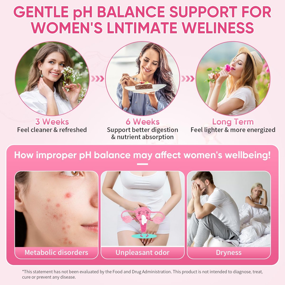 Feminine Probiotische Gummis mit Ulmenrinde – 60 Ananas-Gummis für Frauen, pH-Balance, Vaginalflora, Darmgesundheit & Immunsystem, Präbiotika & Lactobacillus-Mischung (Ananas)