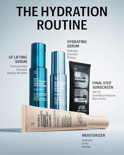 Allies of Skin Beta Glucan & Resveratrol Advanced Hydrating Serum – Feuchtigkeitsspendendes Gesichtsserum mit Ceramiden, Peptiden und Hyaluronsäure für empfindliche, trockene und dehydrierte Haut (30 ml)