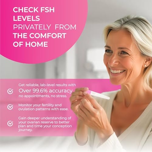 Menopause Teststreifen für Zuhause (5er Pack) – Ergebnis in 3 Minuten – FSH Wechseljahre Test | Perimenopause Teststreifen zur Bestimmung Ihres Menopausen-Levels