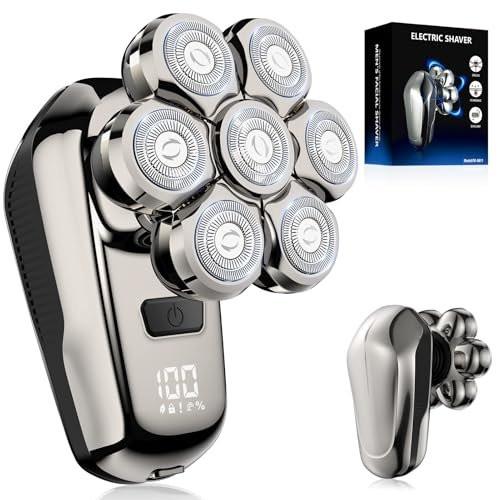 Coklean Kopfrasierer für Männer mit Glatze, 1400mAh Akku, abnehmbarer Rotationsrasierer, LED-Display & 8500 U/min Motor, IPX6 wasserdicht, nass/trocken, Geschenk für Ehemann