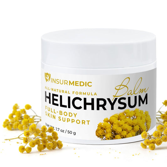 InsurMedic Helichrysum Essential Oil Balm – Helichrysum Italicum Creme für Venen, Blutergüsse, Schmerzen & Hautheilung – Mehrzwecksalbe für den ganzen Körper gegen Blutergüsse & Falten