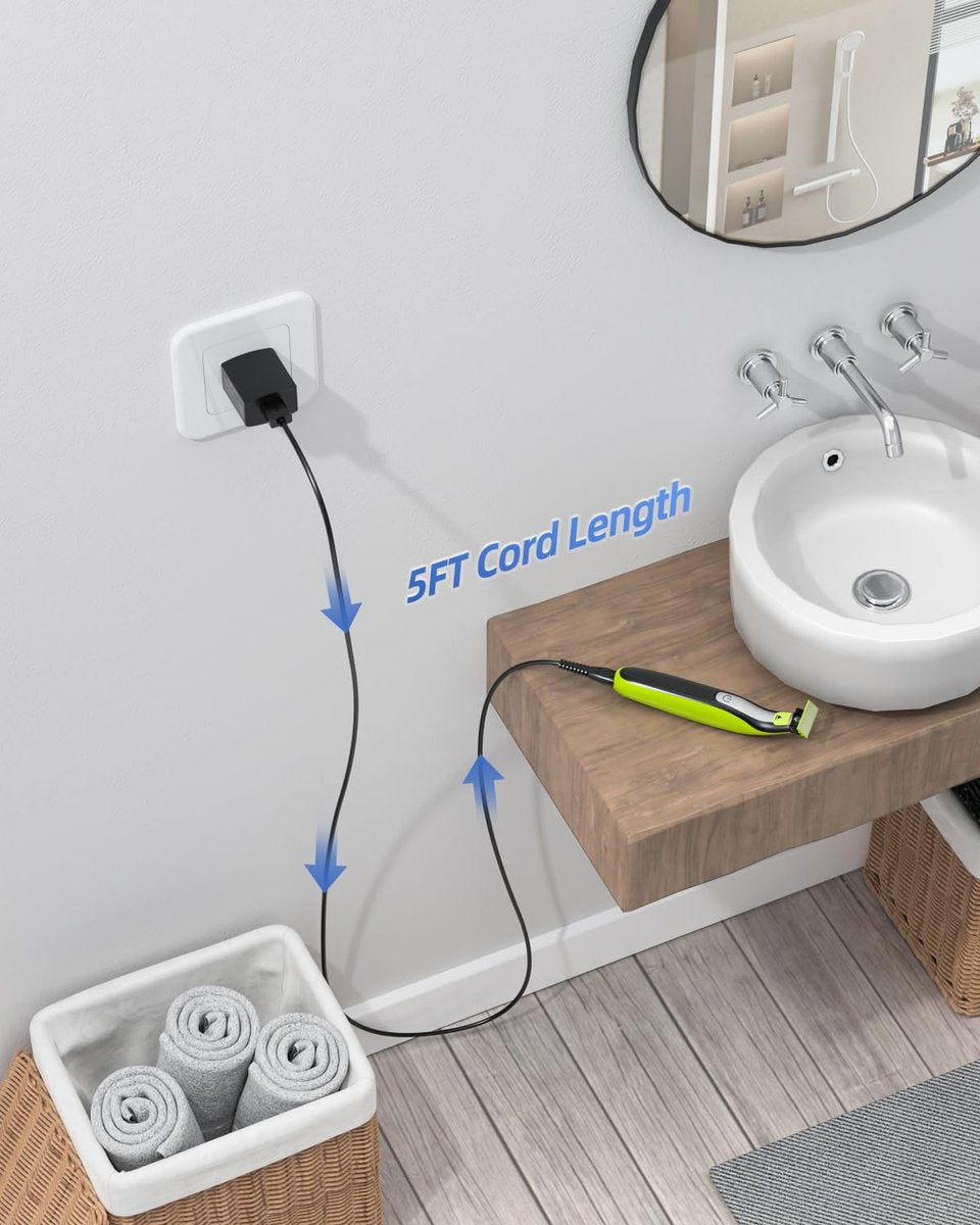 5V Schnellladegerät kompatibel mit Philips Norelco 2000 2400 3900 2600 3600 5400 5000X 7200 7800 i9000 Series Wet & Dry 3000 5000 7000 Elektrorasierer, Model X3001 S3243 X3052 S3341 S5880 X5004 X5006 S7887 S7885