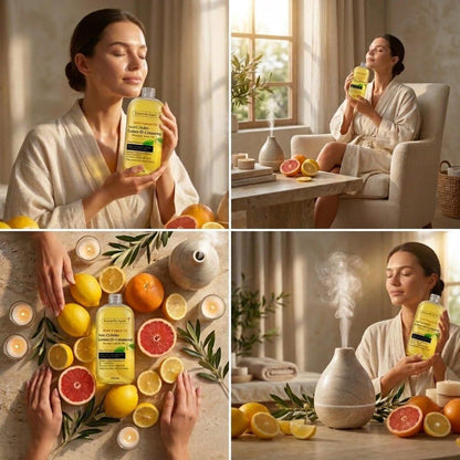 Essentially KateS Zitronen (D-Limonen) Massageöl Körperöl Mehrzwecköl 240 ml - Anti-Cellulite Massage, Feuchtigkeitspflege nach dem Duschen, Haarkopfhautpflege, Nagel- und Nagelhautpflege