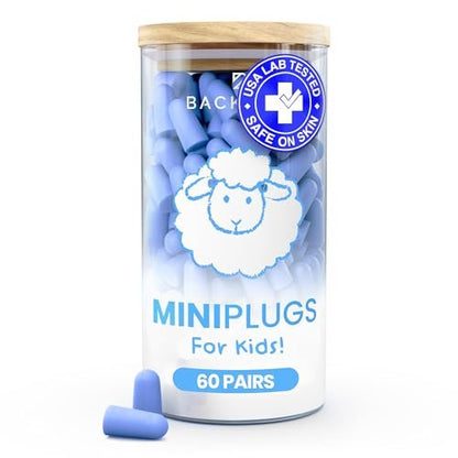 MiniPlugs – Gehörschutzstöpsel für Kinder (Alter 4-9) Hautfreundlich, Laborgeprüft, Extra Klein, Schlaf- und Konzertschutz, Geräuschreduzierung