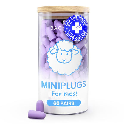 MiniPlugs – Ohrstöpsel für Kinder (Alter 4-9) – Hautsichere, laborgetestete, extra kleine Kinder-Ohrstöpsel zum Schlafen, schlanke Passform, Lärmminderung, Konzertgehörschutz