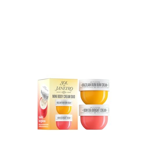 Sol de Janeiro Mini Body Cream Probierset – Reisegröße – Beauty Minis – Brazilian Bum Bum Cream & Bom Dia Bright Cream – 2-teiliges Set 25 ml – 24 € Wert